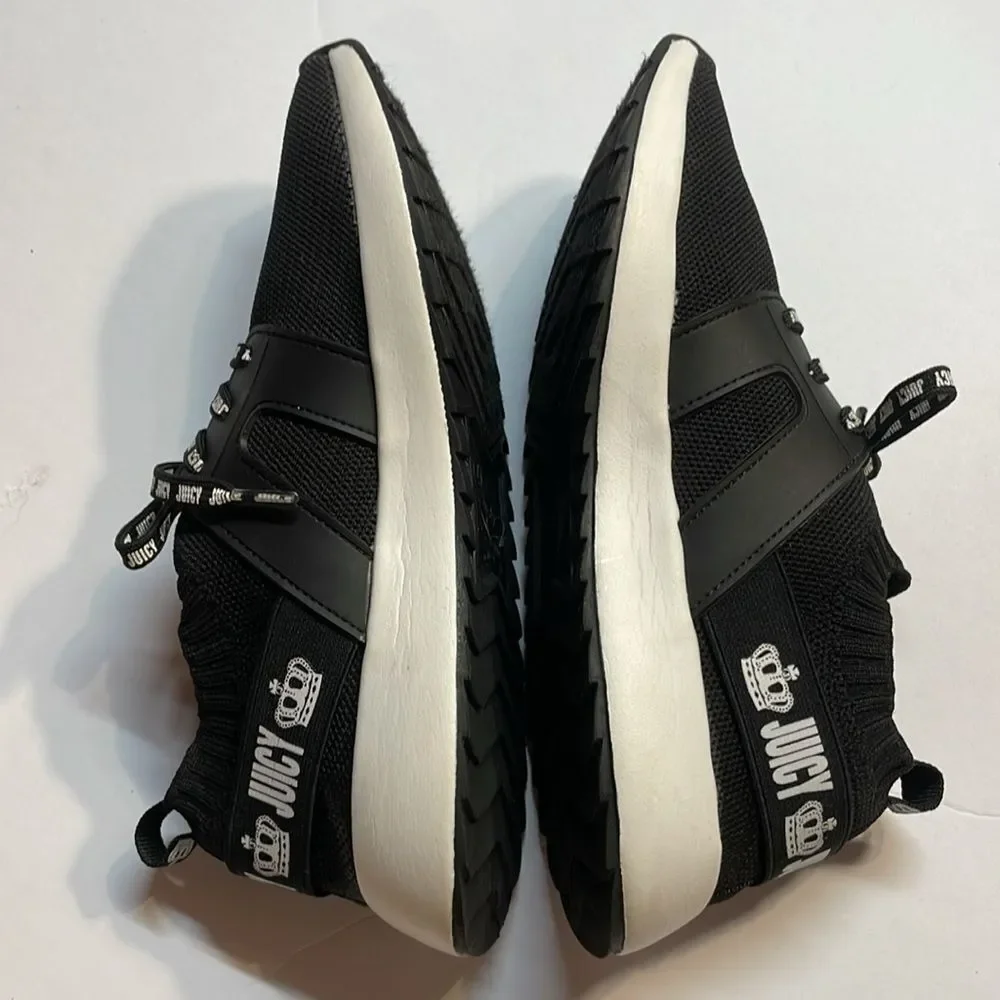 Juicy by Juicy Couture Avaya women sneaker Black/White Stretchy Mesh Sz 7